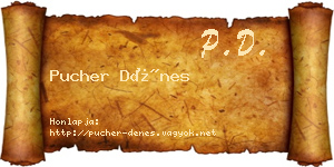 Pucher Dénes névjegykártya